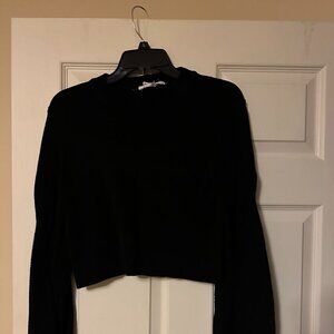 BCBG Crop Long Sleeved Black Sweater